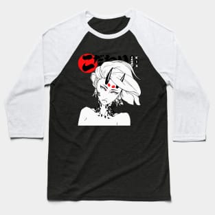 Cute Girl Evil Aesthetic Samurai Baseball T-Shirt